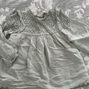 Sage Green Smocked Dress